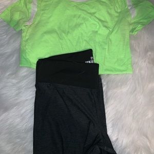 Victoria Secret PINK leggings and t shirt outfit